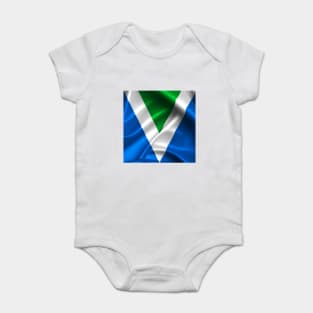 Vegan Flag on shiny clothing Baby Bodysuit